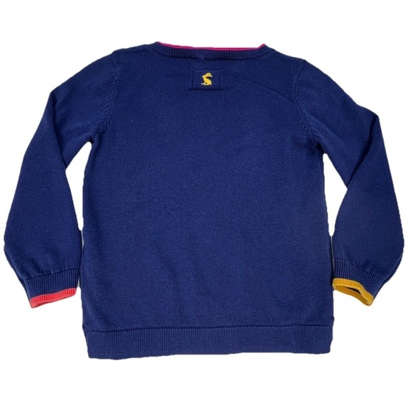 Joules Navy Sweater with Sequins Girls Crew Neck Size 5 School Party Colorful - Picture 3 of 7